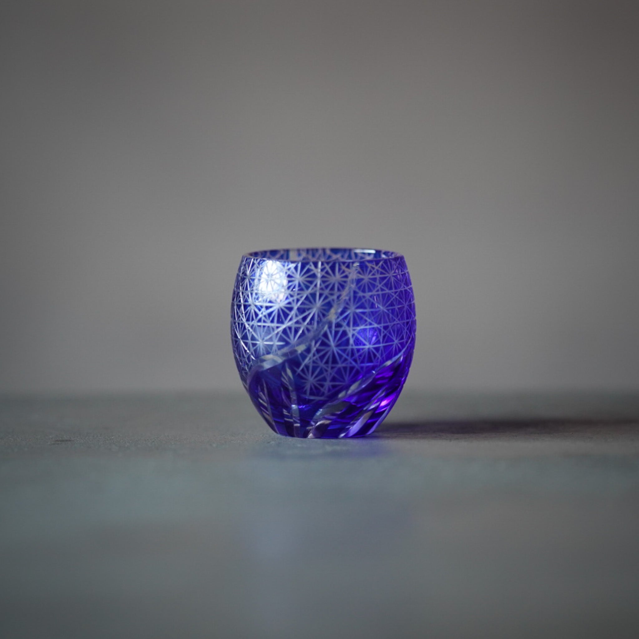 切子 猪口 おちょこ 100ml｜日本酒グラス 麻の葉文様 流線カット