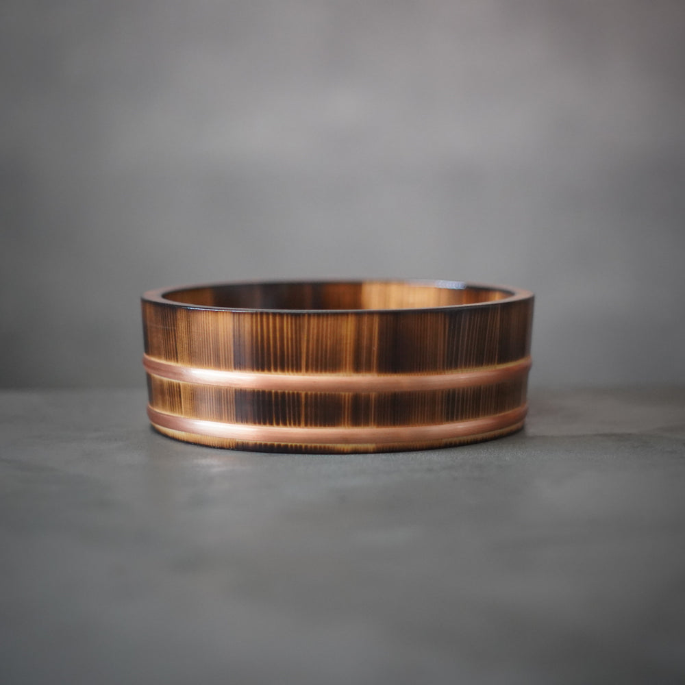 Charred cedar style serving tub / Miyabi Urushi Kogei