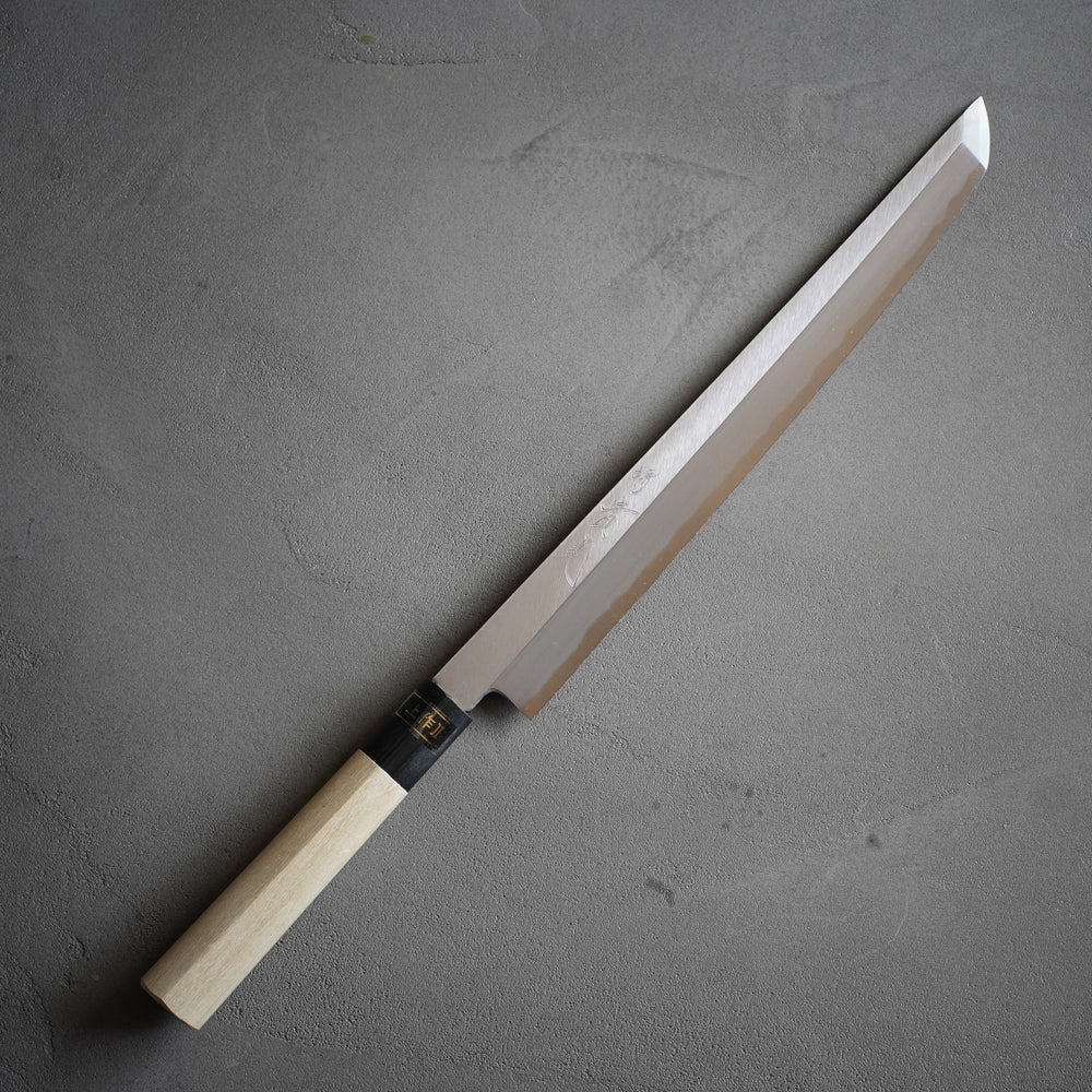 Jikko Sakimaru Sashimi Knife Yasugi White Steel #2 with Buffalo Horn Handle