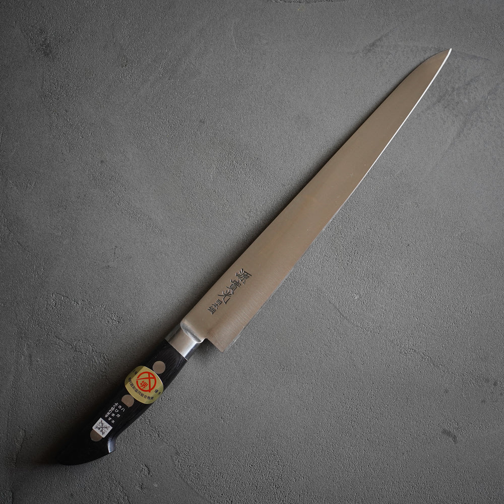 Jikko Sujihiki Knife with Bolster – Japanese Carbon Steel, Versatile & Easy to Clean
