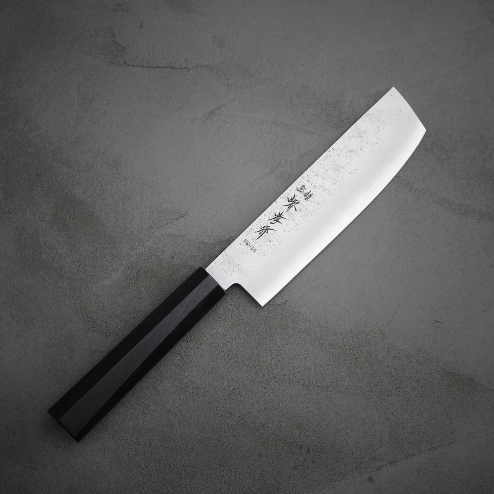 VG10 Nashiji Ebony Handle Nakiri Knife 160mm / Sakai Takayuki