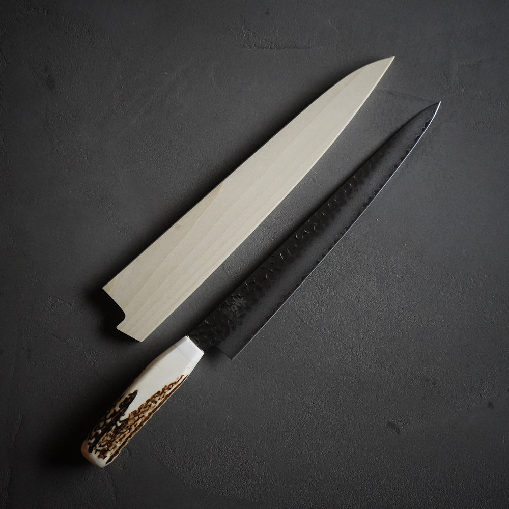 33-layer Damascus deer handle sujihiki knife 240mm / Sakai Takayuki